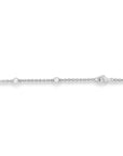 Brown & Co. 18k White Gold Round Diamond Bezel Beaded Necklace