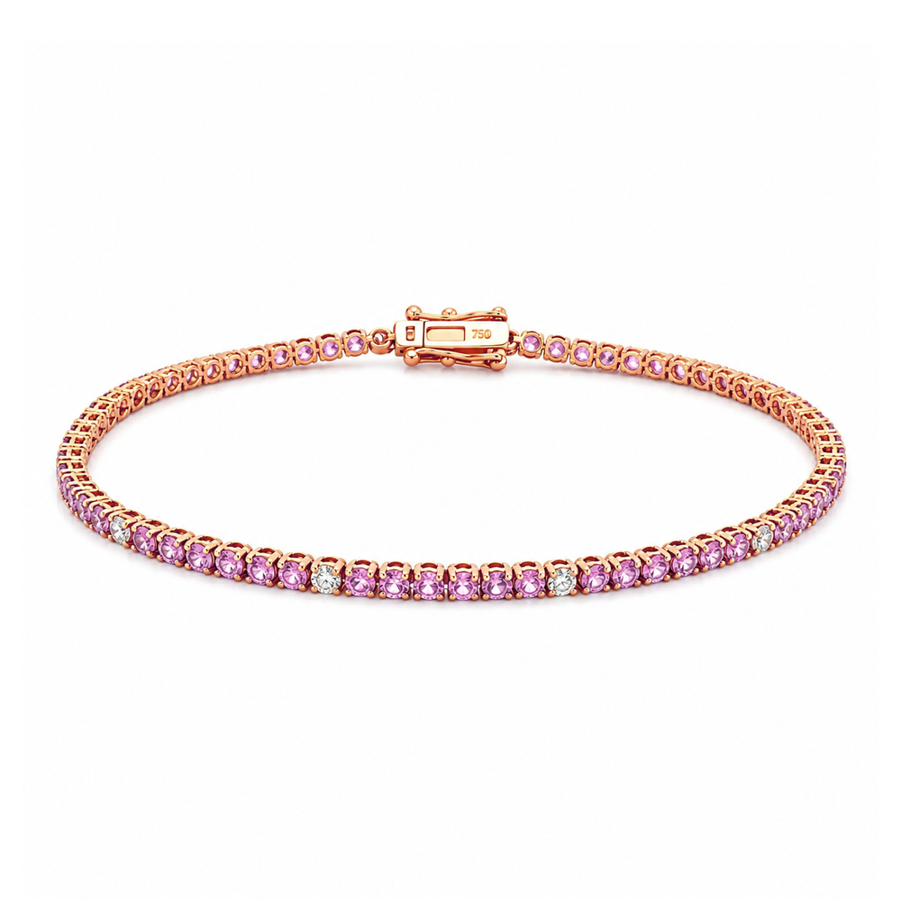 Pink Sapphire &amp; Diamond Bracelet