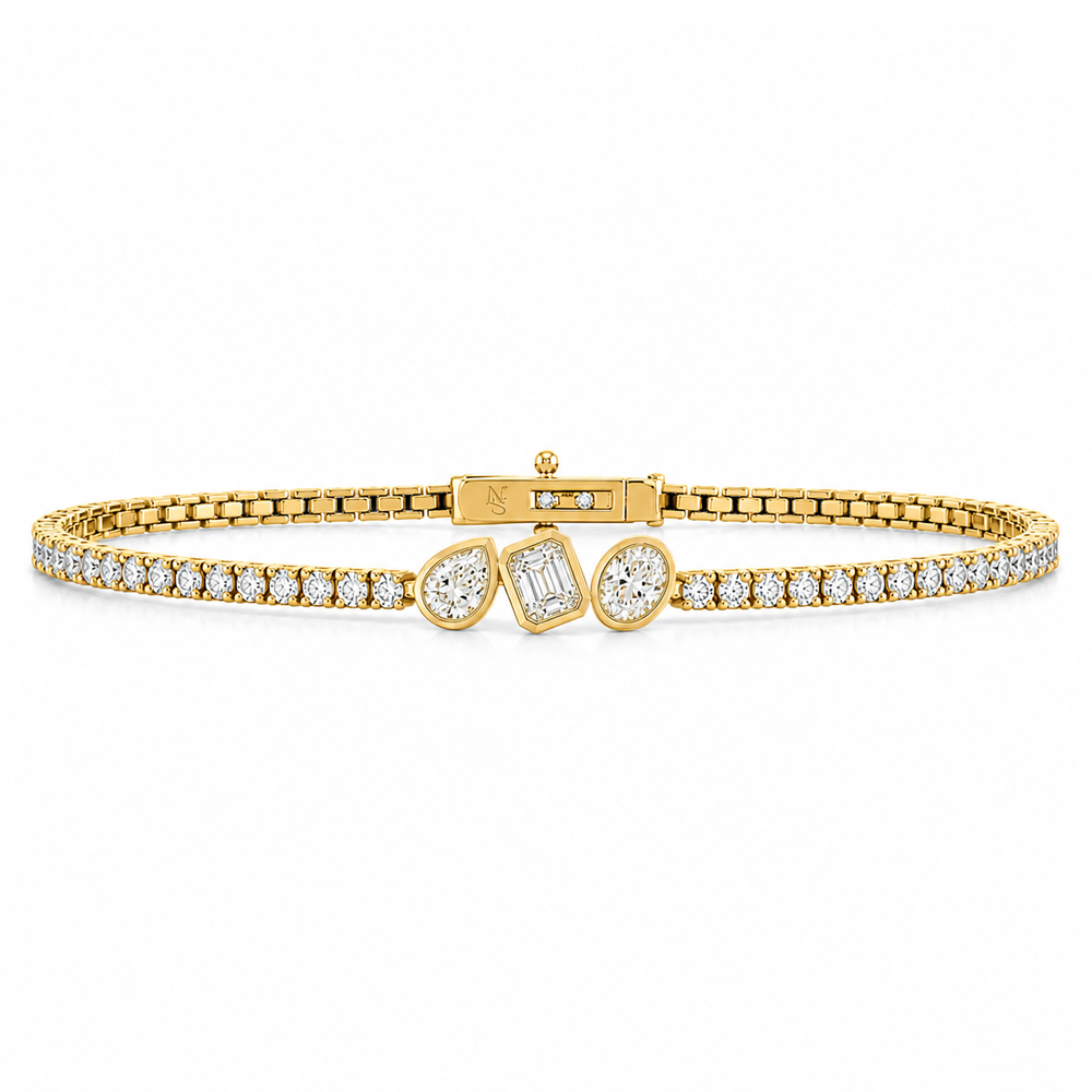 bezel set bracelet with diamonds