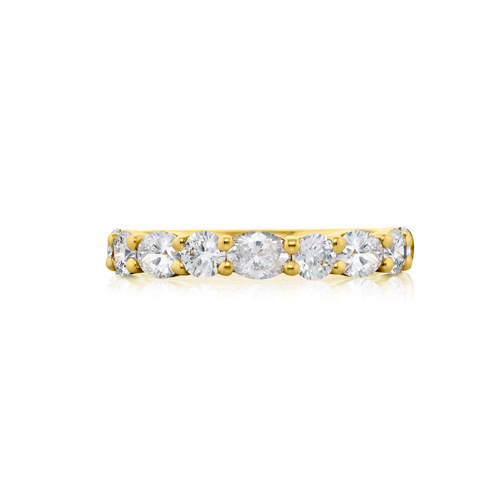 Alternating Oval &amp; Round Diamond Band, 1.01ctw