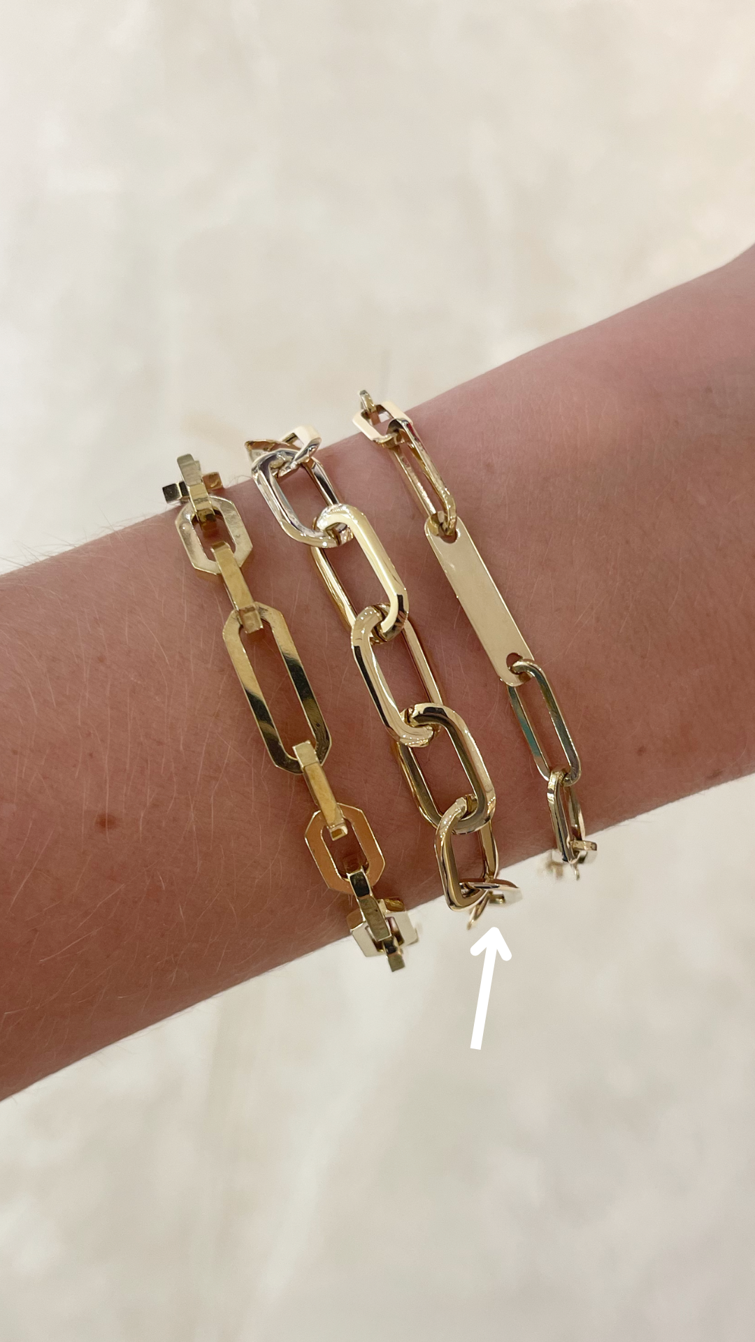 Edged Link Bracelet, 7.5 in