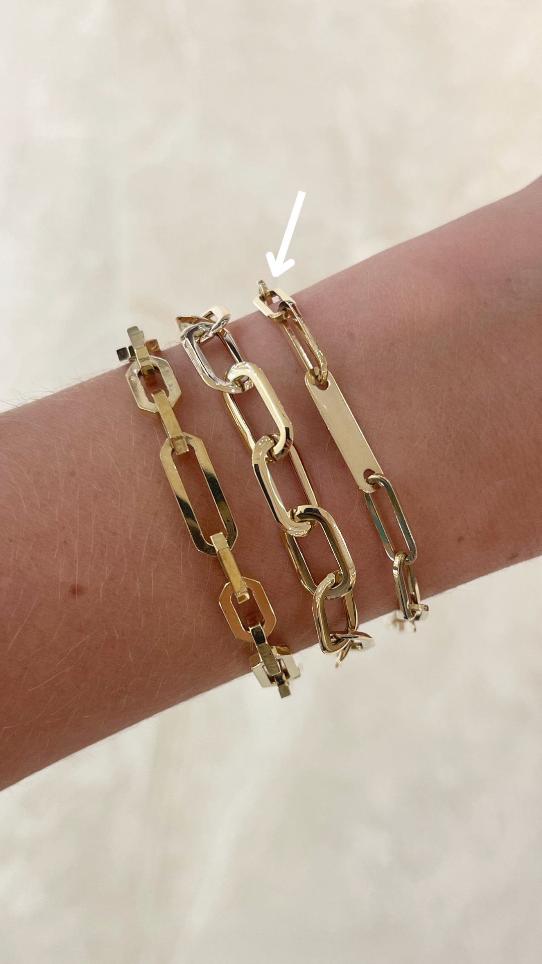 Paperclip Link Bracelet, 7.25 in