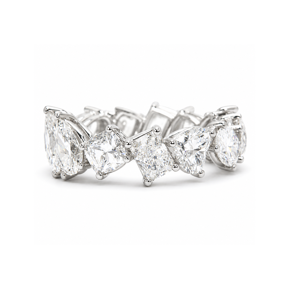 Platinum Mixed Fancy Shape Diamond Band