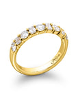 Alternating Emerald & Round Diamond Band, 1.20ctw