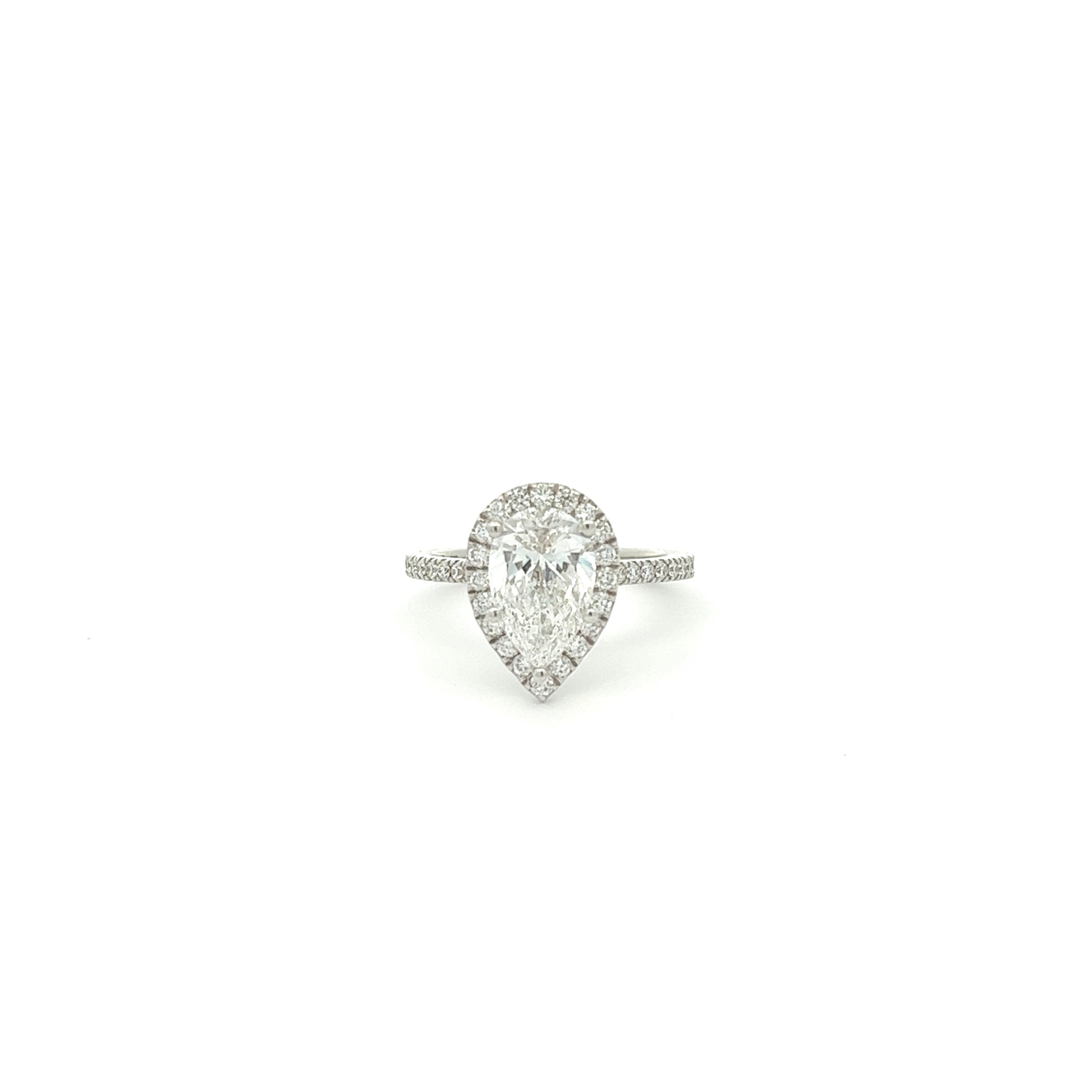The Terry 18k White Gold Pear Shaped Engagement Ring