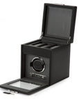 Black Single Watch Winder With Storage