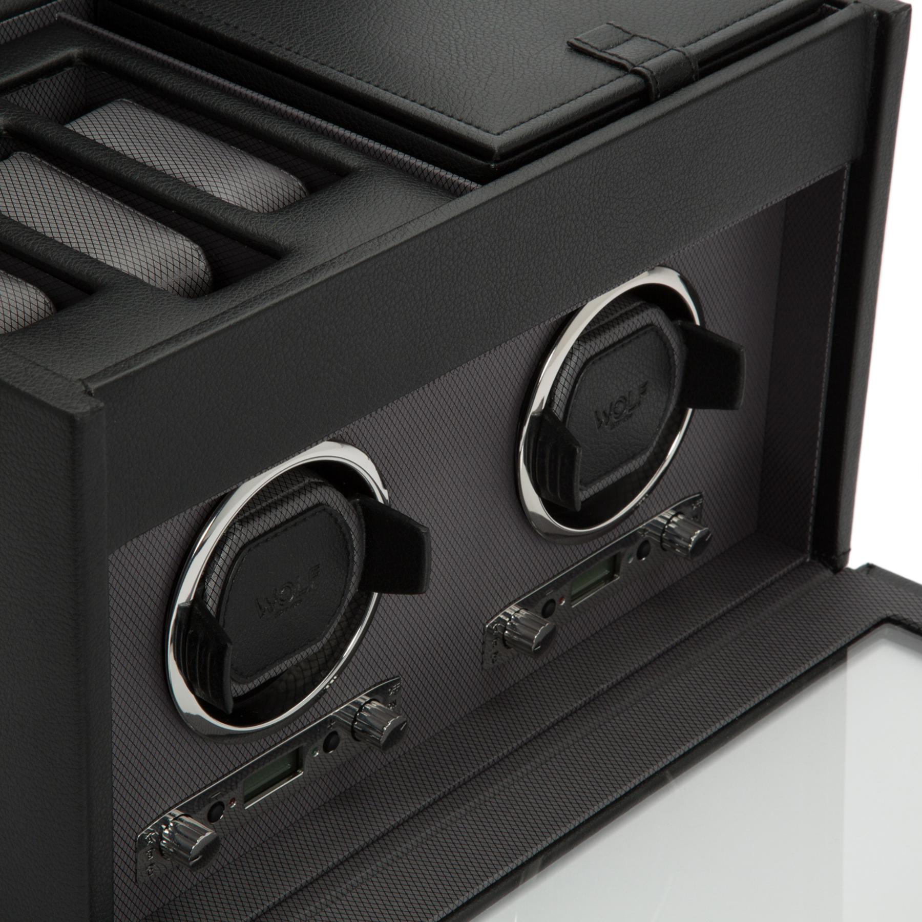 Outlet Matte Ebony Double Watch Winder BY BROUK & CO Luxury Gift