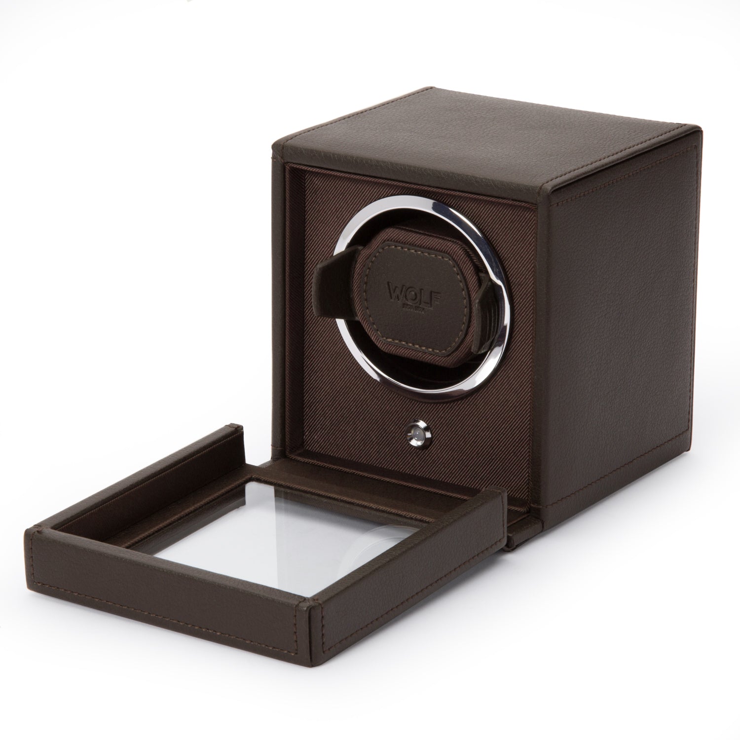 Brown Single Watch Winder With Cover
