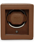 Cognac Single Watch Winder With Cover