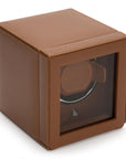 Cognac Single Watch Winder With Cover