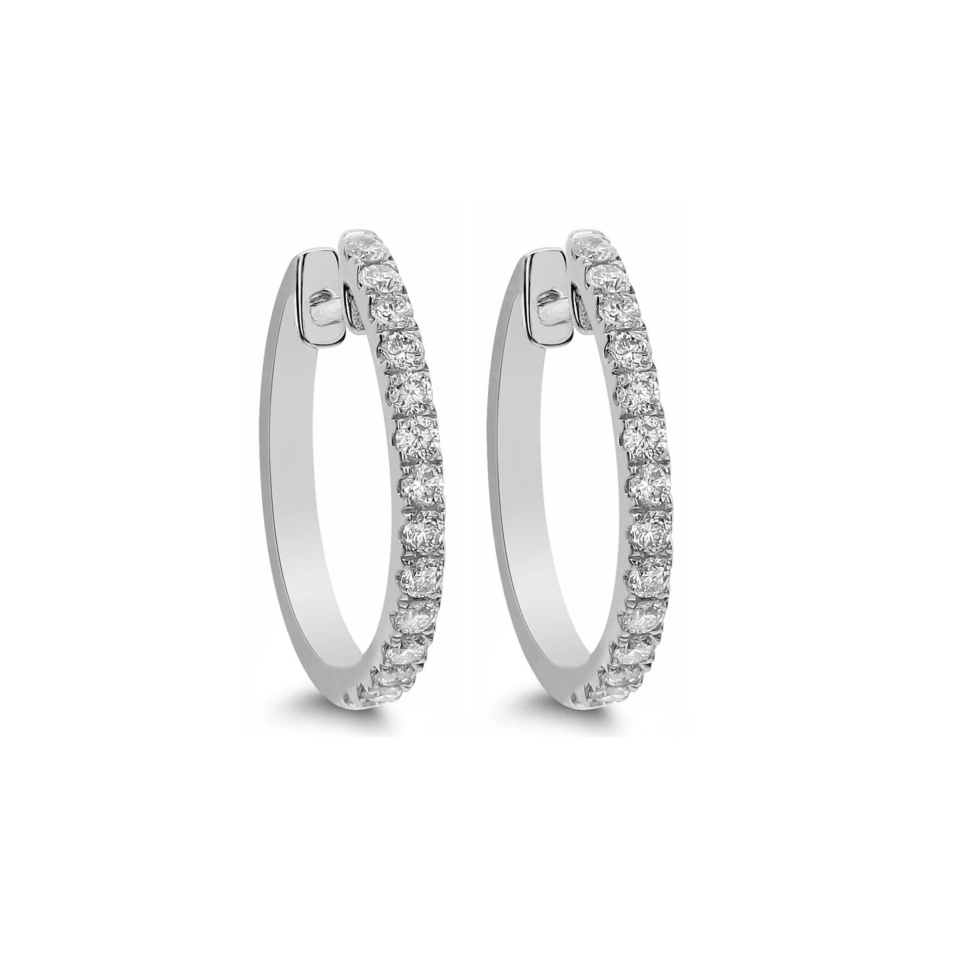 Brown &amp; Co. 18k White Gold 0.50ct Diamond Hoop Earrings