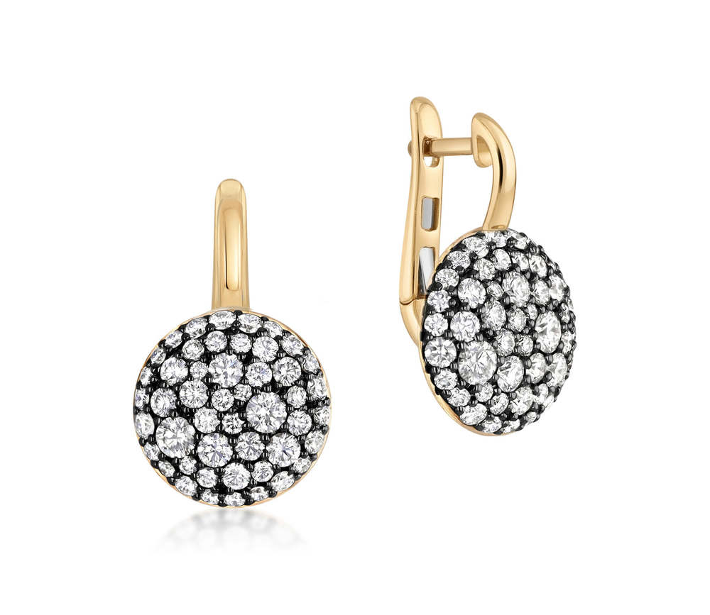 Leverback Diamond Drop Earrings, 1.12ctw