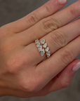 Henri Daussi 18k Yellow Gold Diamond Bypass Ring