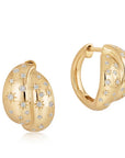 Scattered Diamond Crossover Hoop Earrings, 0.37ctw