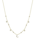Moon & Star Diamond Station Necklace