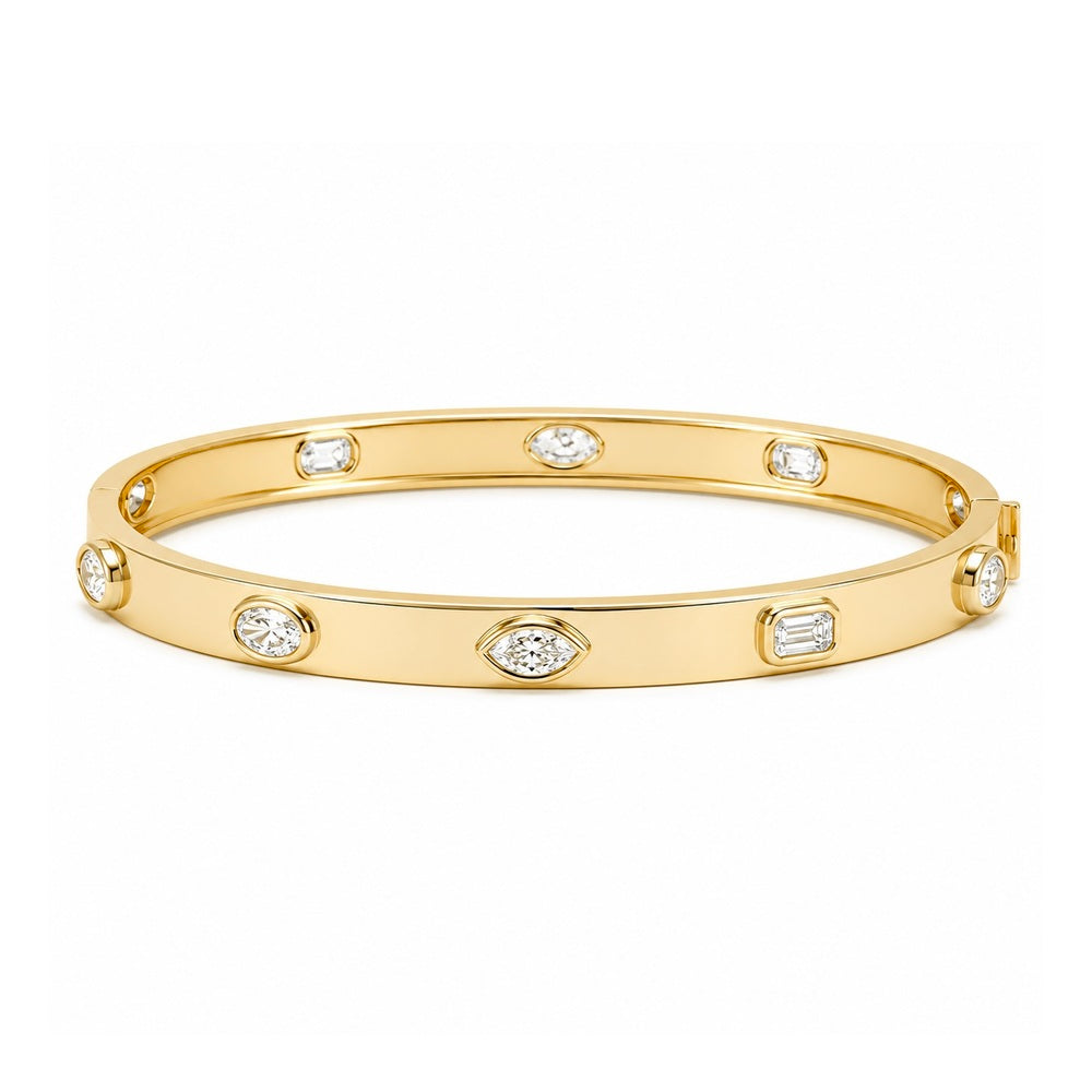 Mixed Shape Diamond Bangle