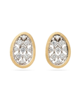 18K Yellow Gold Lunaria Diamond Stud Earrings
