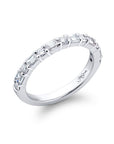 Alternating Emerald & Round Diamond Band, 0.83ctw