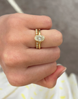 Bezel Set Oval Diamond Ring, 1.51ct