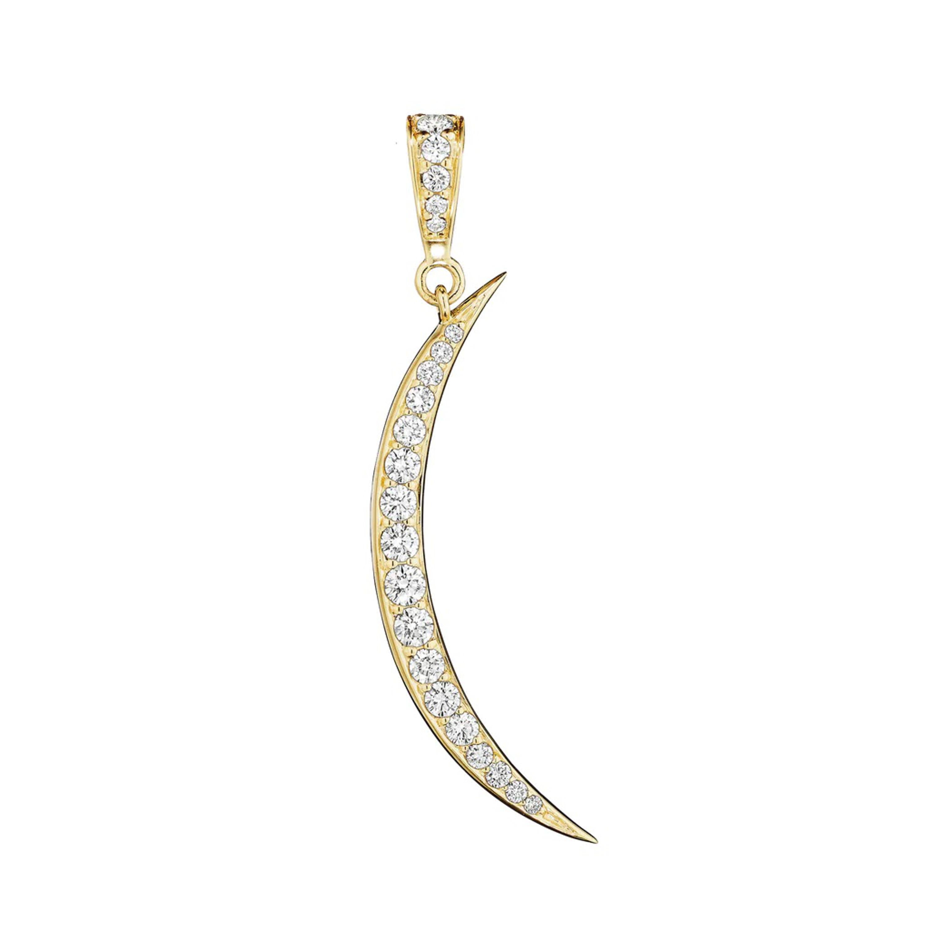 Crescent Moon Diamond Pendant, 0.58ctw