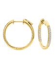 18k Yellow Gold 0.25ctw Diamond Hoop Earrings