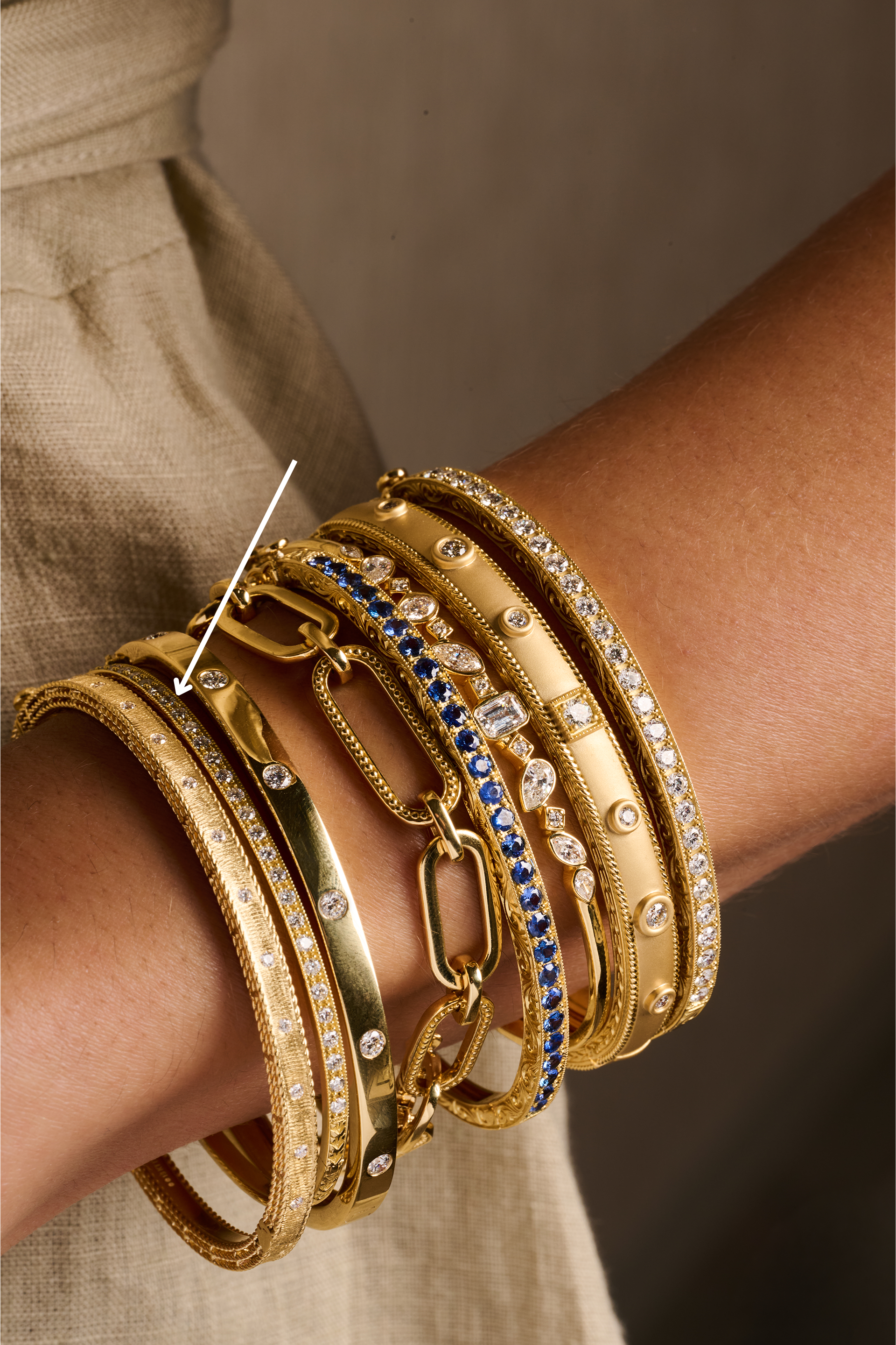 18k Yellow Gold Petite Penny Diamond Bangle