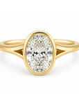 Bezel Set Oval Diamond Ring, 2.02ct