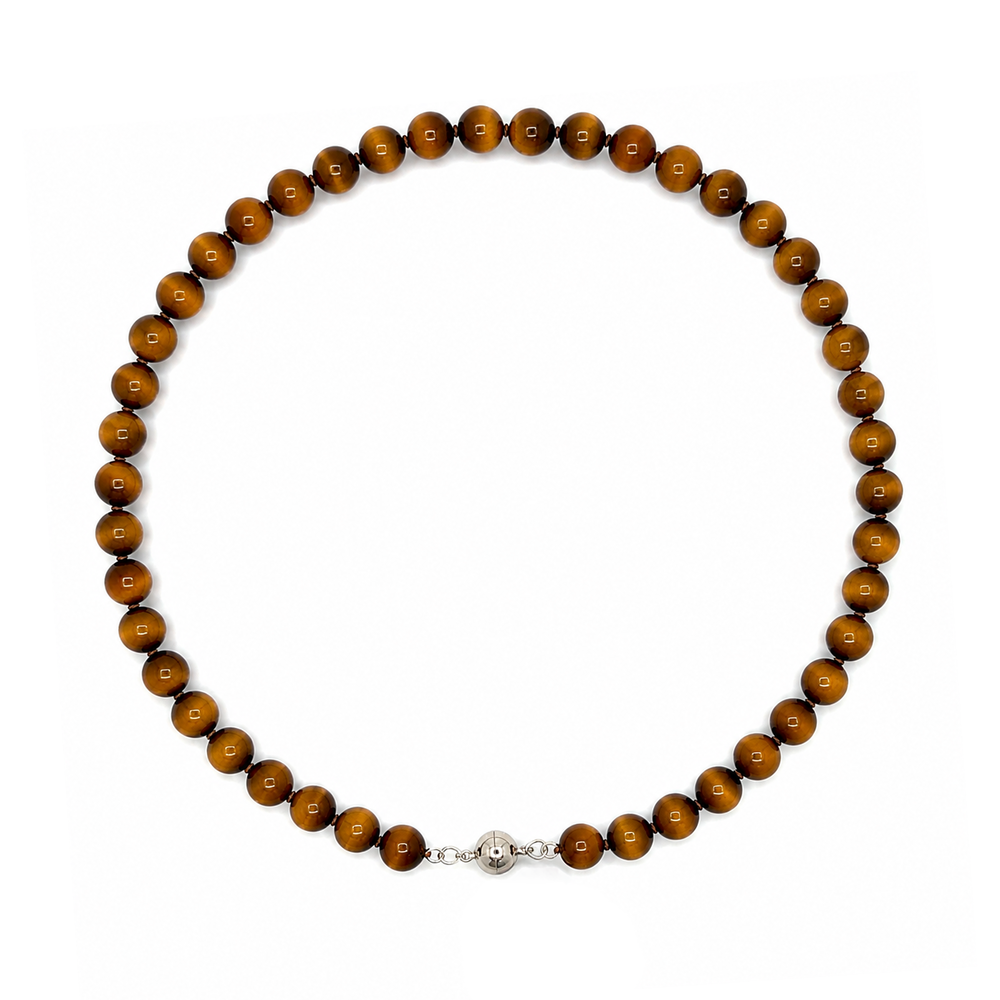 Tigers Eye Beaded Necklace, 16 inches