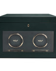 Green Double Watch Winder With Storage