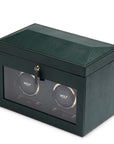 Green Double Watch Winder With Storage