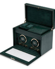 Green Double Watch Winder With Storage