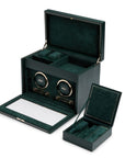 Green Double Watch Winder With Storage