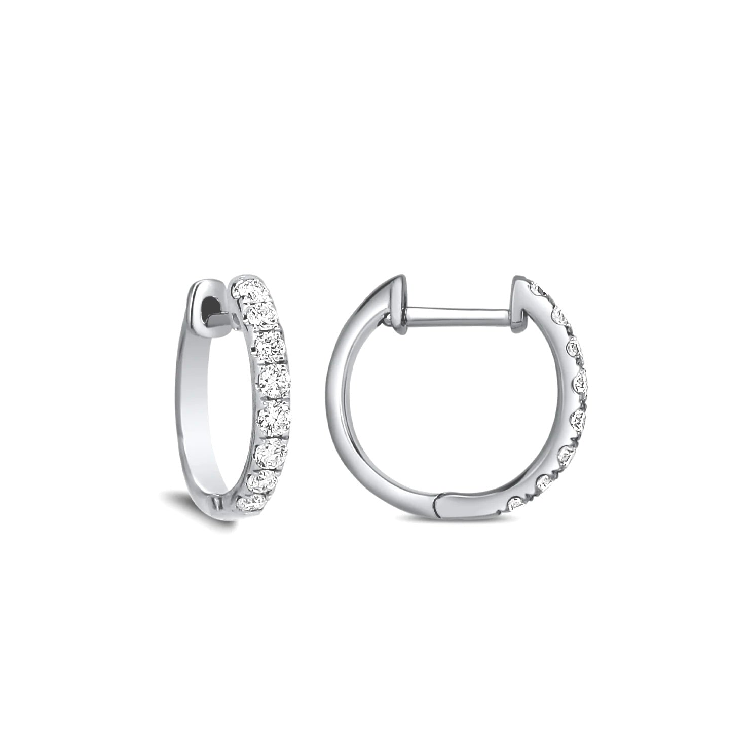 Brown &amp; Co. 18k White Gold 0.15ct Diamond Hoop Earrings