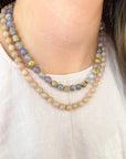 Chalcedony Beaded Necklace, 16 inches