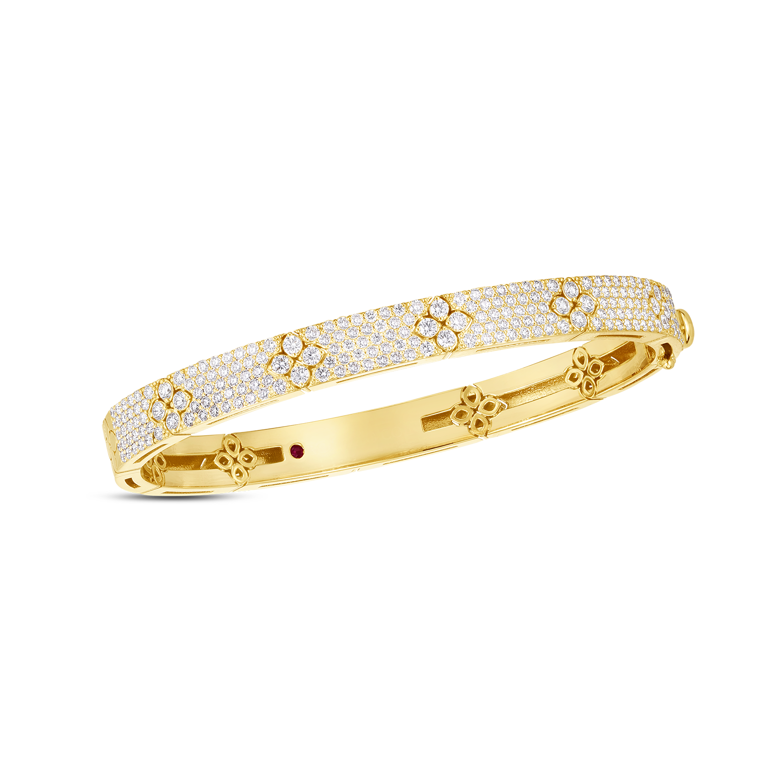 Roberto Coin 18k Yellow Gold Love In Verona Diamond Bangle
