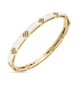 Roberto Coin 18k Yellow Gold and White Enamel Diamond Bangle
