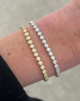 Bezel Set Round Diamond Tennis Bracelet, 3.95ctw