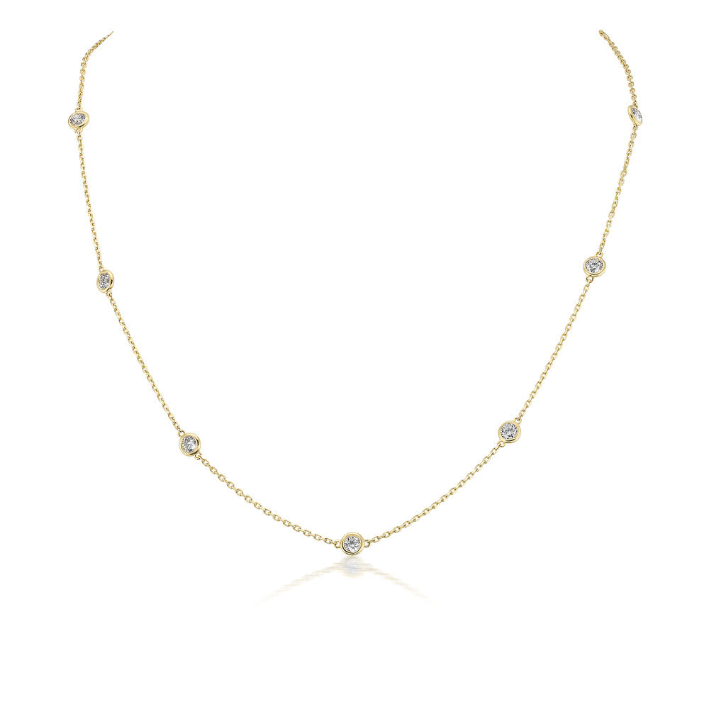 Diamond Station Necklace, 4.00ctw