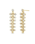 These 14k yellow gold earrings feature a box chain with prong set diamonds that graduate in size and total 0.76ctw.