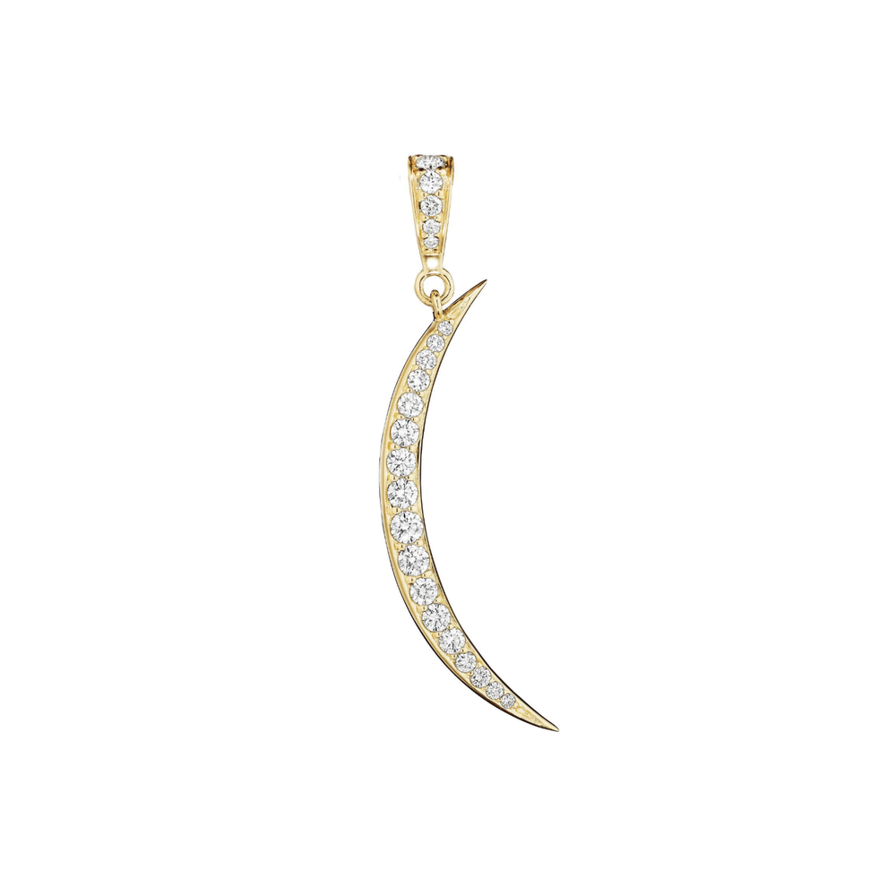 Crescent Moon Diamond Pendant, 0.58ctw