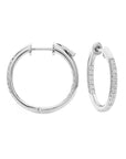 Brown & Co. 18k White Gold Diamond Hoop Earrings