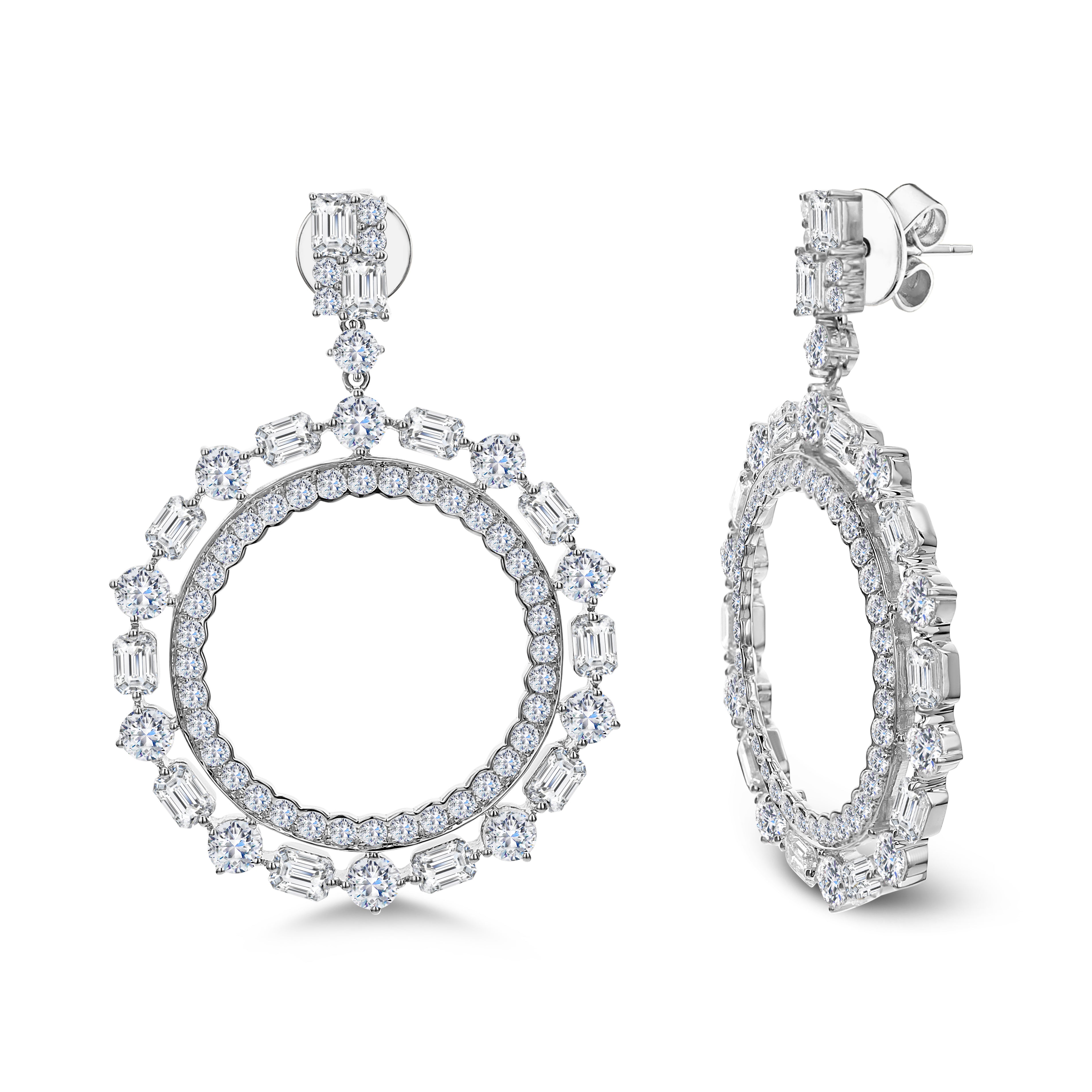 Brown &amp; Co 18k White Gold Diamond Drop Earrings