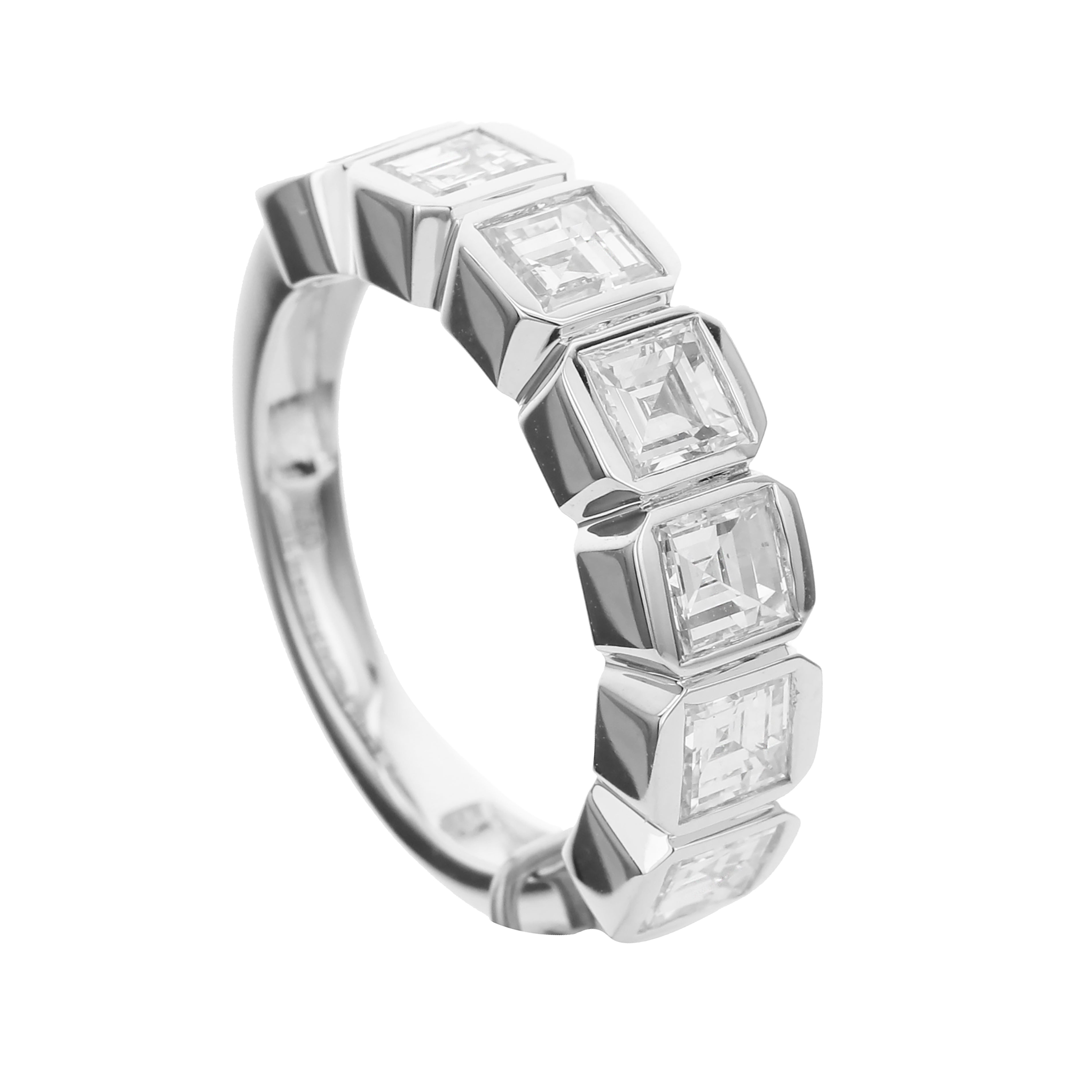 18k White Gold 2.30ctw Bezel-set Asscher Diamond Ring
