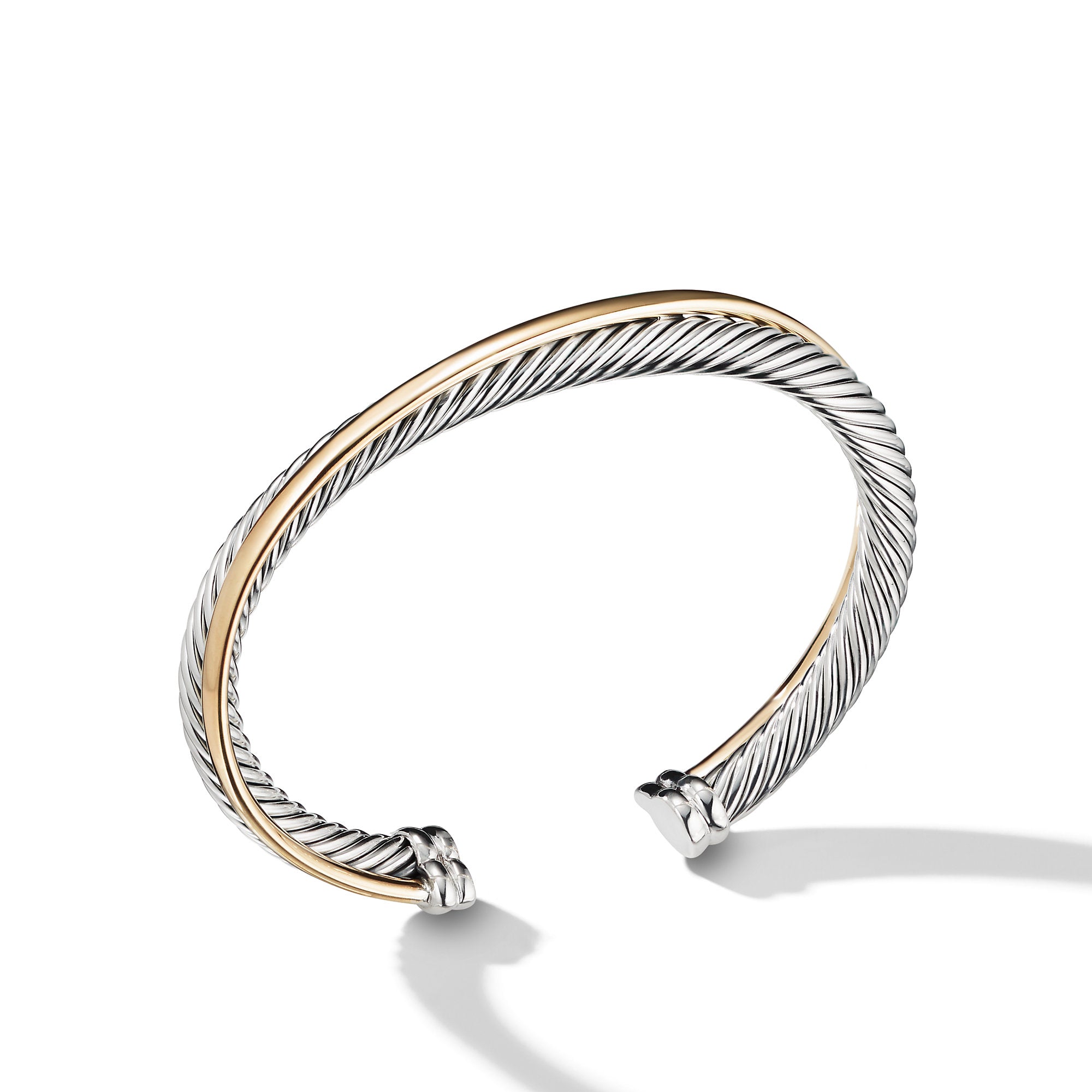 David Yurman Crossover Two Row Cuff Bracelet In Sterling Silver