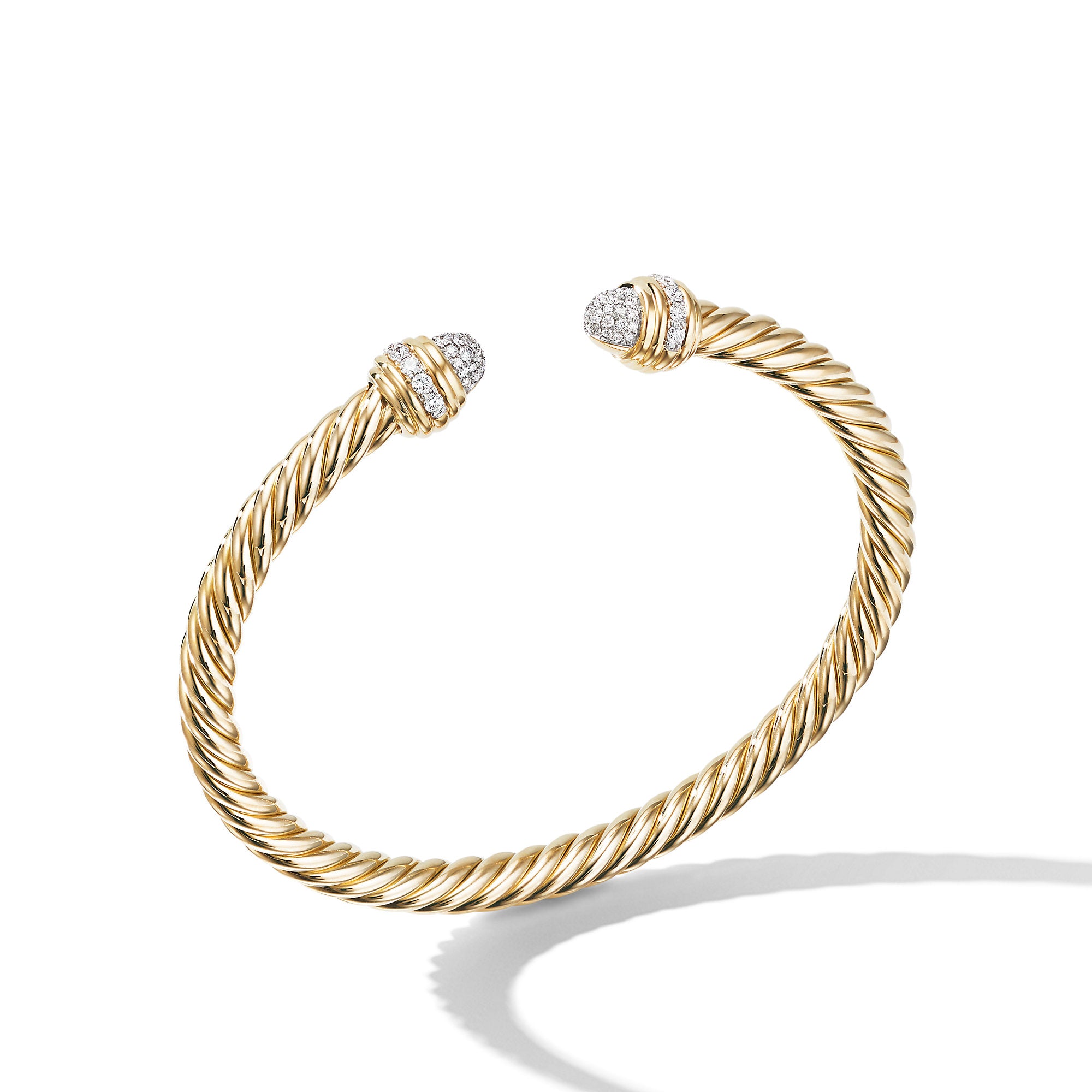 Classic Cablespira Bracelet In 18k Yellow Gold With Diamonds 5mm