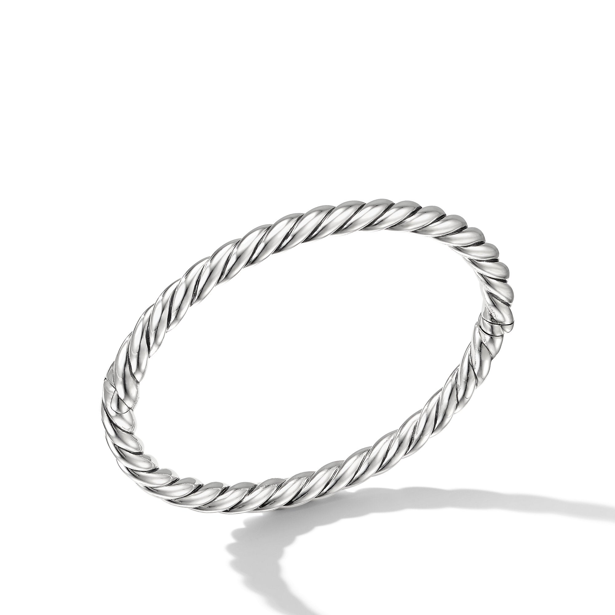 Sculpted Cable Bangle Bracelet In Sterling Silver 5mm