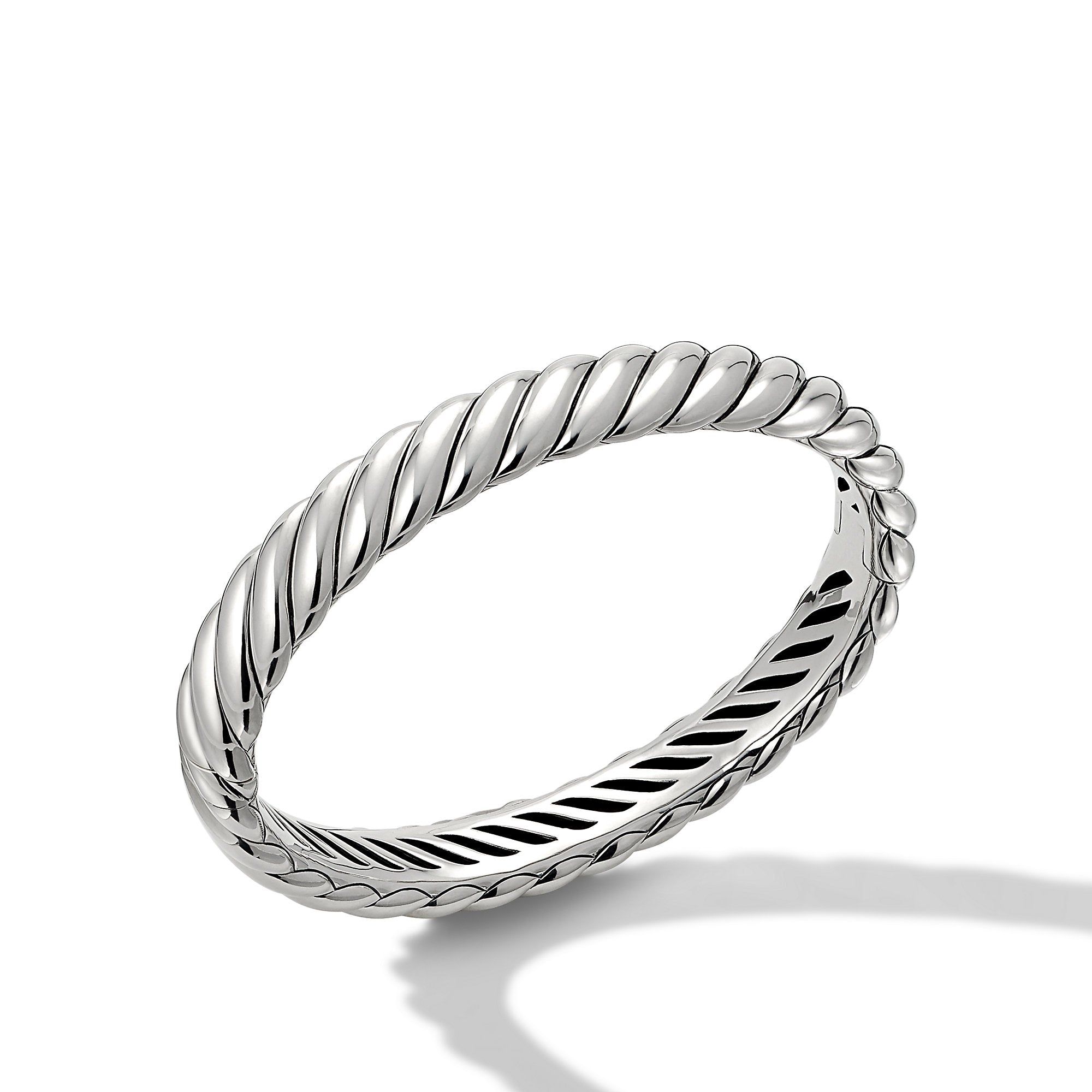 Sculpted Cable Bracelet In Sterling Silver 10mm