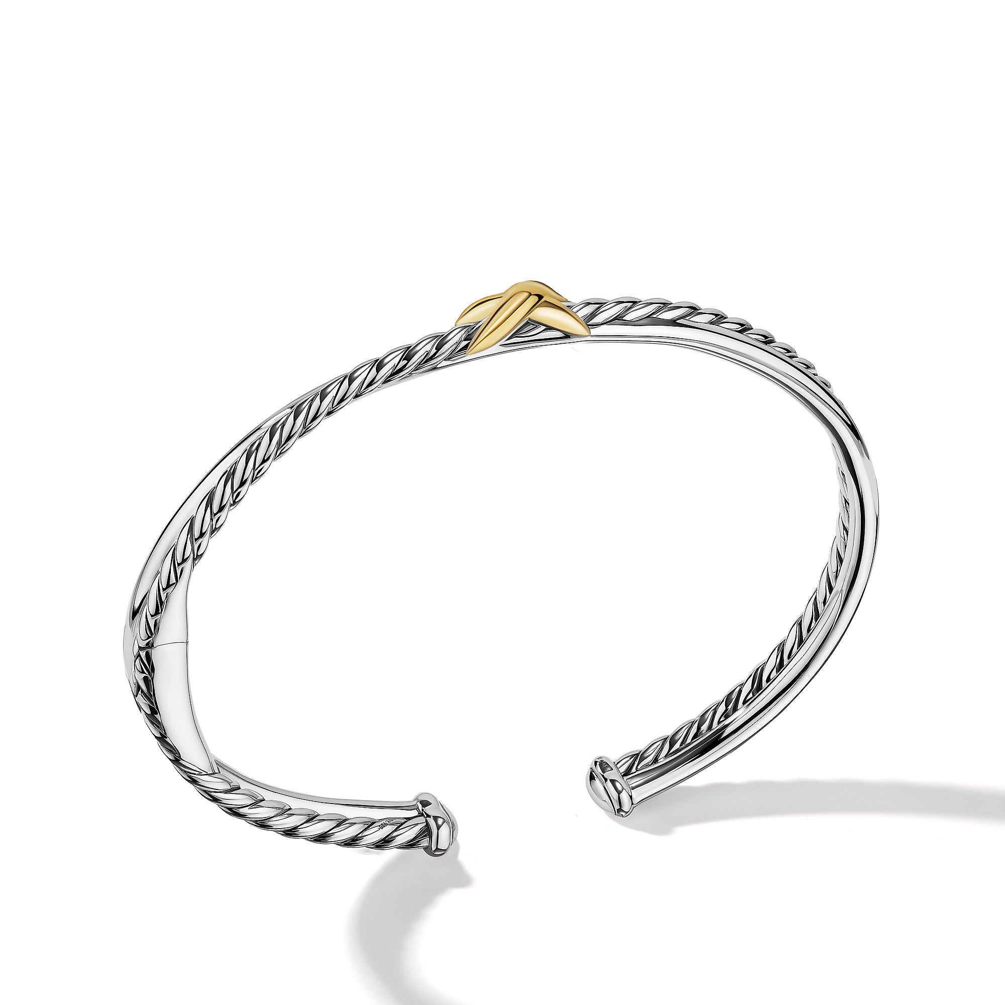 Petite X Center Station Bracelet In Sterling Silver With 18k Yellow Gold 5.2mm