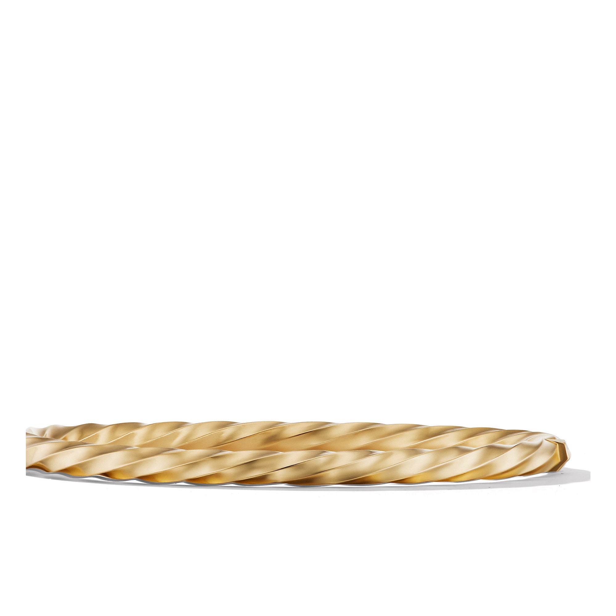 Cable Edge Bangle Bracelet In 18k Yellow Gold 4mm