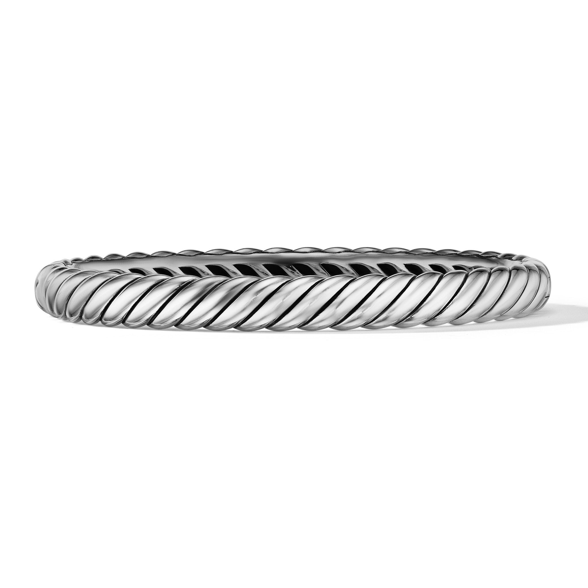 Sculpted Cable Bangle Bracelet In Sterling Silver 7mm